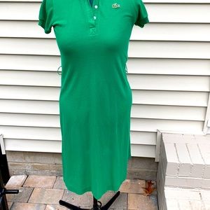 David Crystal LACOSTE Green Polo Dress. Size 10